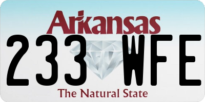 AR license plate 233WFE