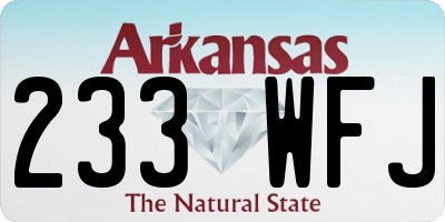 AR license plate 233WFJ