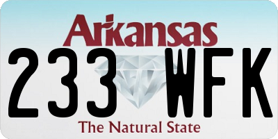 AR license plate 233WFK
