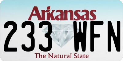 AR license plate 233WFN