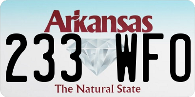 AR license plate 233WFO