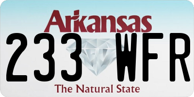 AR license plate 233WFR