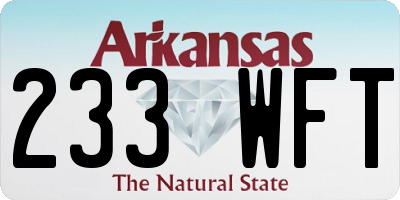 AR license plate 233WFT