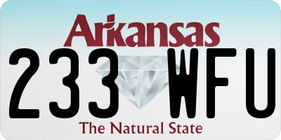 AR license plate 233WFU