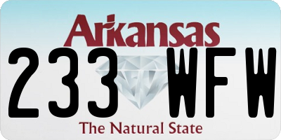 AR license plate 233WFW