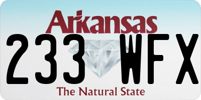 AR license plate 233WFX