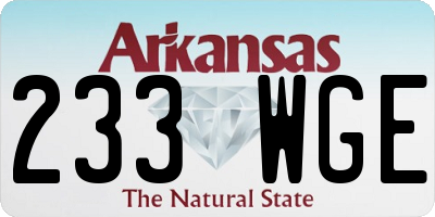 AR license plate 233WGE