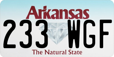 AR license plate 233WGF
