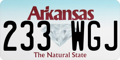 AR license plate 233WGJ