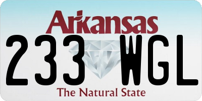 AR license plate 233WGL
