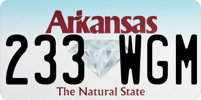 AR license plate 233WGM