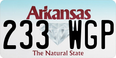 AR license plate 233WGP