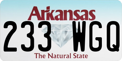 AR license plate 233WGQ