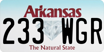 AR license plate 233WGR