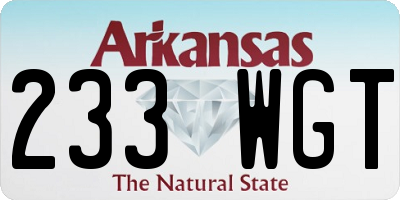 AR license plate 233WGT
