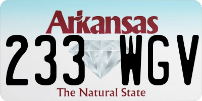 AR license plate 233WGV