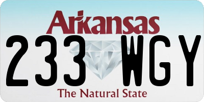 AR license plate 233WGY