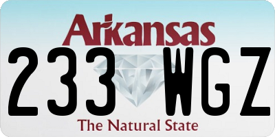 AR license plate 233WGZ