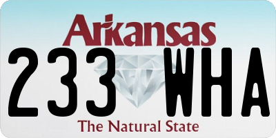 AR license plate 233WHA