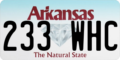 AR license plate 233WHC