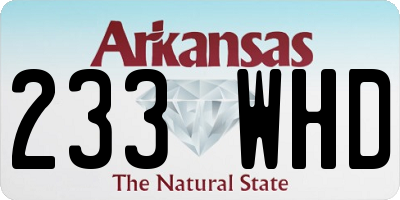 AR license plate 233WHD