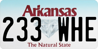 AR license plate 233WHE