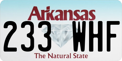 AR license plate 233WHF