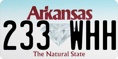 AR license plate 233WHH