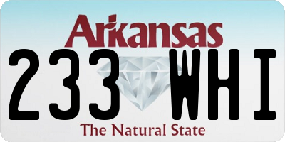 AR license plate 233WHI