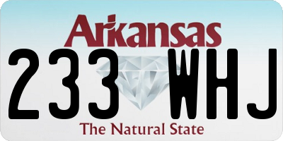 AR license plate 233WHJ
