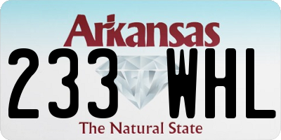 AR license plate 233WHL