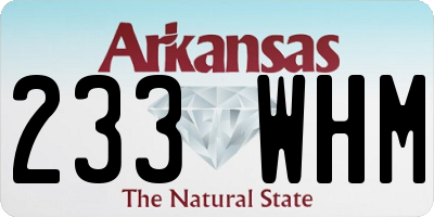 AR license plate 233WHM