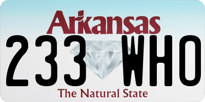 AR license plate 233WHO
