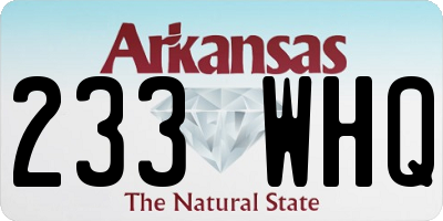 AR license plate 233WHQ