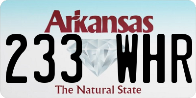 AR license plate 233WHR