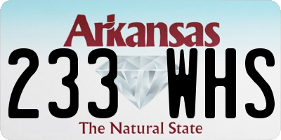AR license plate 233WHS