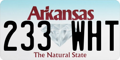 AR license plate 233WHT