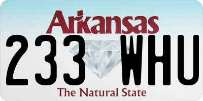 AR license plate 233WHU