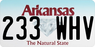 AR license plate 233WHV