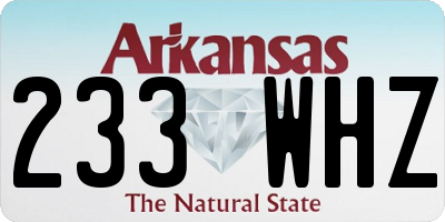 AR license plate 233WHZ