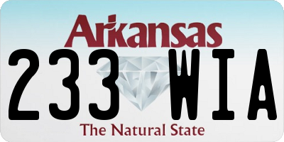 AR license plate 233WIA