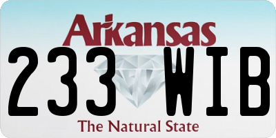 AR license plate 233WIB