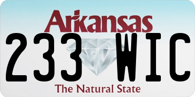 AR license plate 233WIC