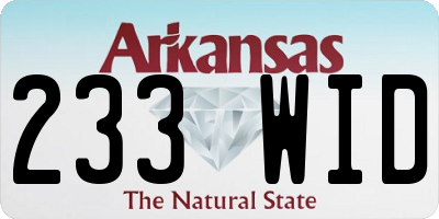 AR license plate 233WID