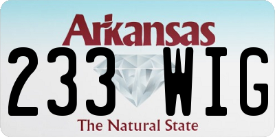 AR license plate 233WIG