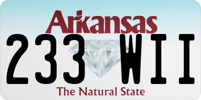 AR license plate 233WII