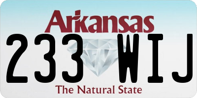 AR license plate 233WIJ