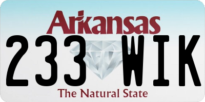 AR license plate 233WIK