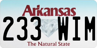 AR license plate 233WIM