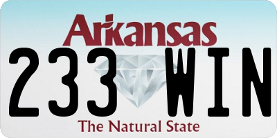 AR license plate 233WIN